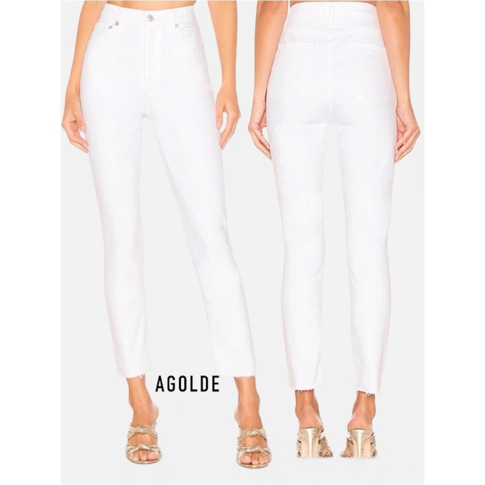 AGOLDE Nico High Rise Slim Fit Jean in Off White Size 28 A093B-1085 Stretch